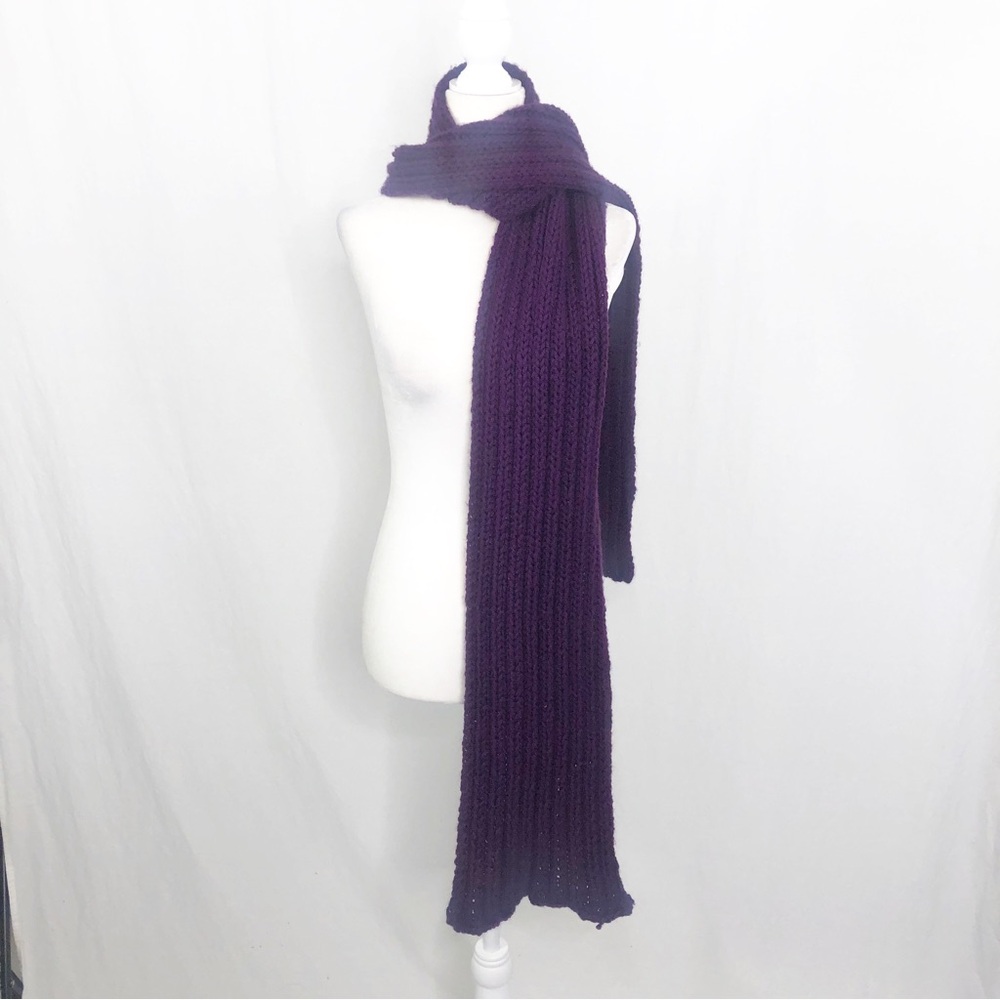 NEW Hand Knitted Homemade Winter Scarf, Maroon Purple